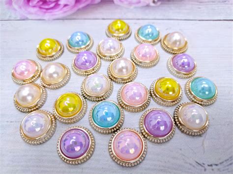 Кабошоны декоративные в наборе 17мм. цвет микс жемчужный перламутр ...