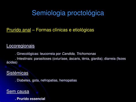 PPT Patologia peri anal Disciplina de Cirurgia Clínica º Ano da Faculdade de Medicina do