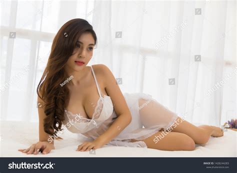 Portrait Charrming Sexy Woman Lingerie Lying Stock Photo Shutterstock