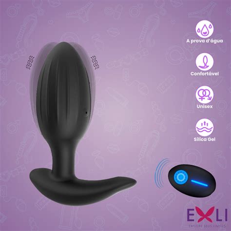 Exli Vibrador Plug Controle Remoto Feminino e Estimulador de Próstata Masculino Sex Shop