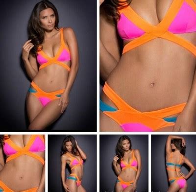 BIKINI PUSH UP SIWIEC NEON STRÓJ KAPIELOWY 38 M 6713532050 oficjalne archiwum Allegro