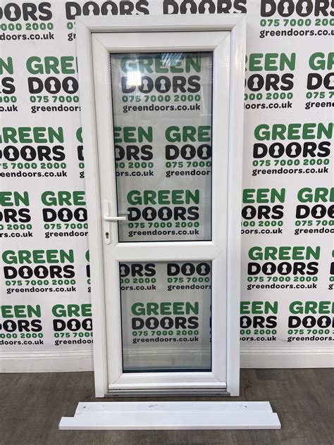 Upvc White Back Door Green Doors