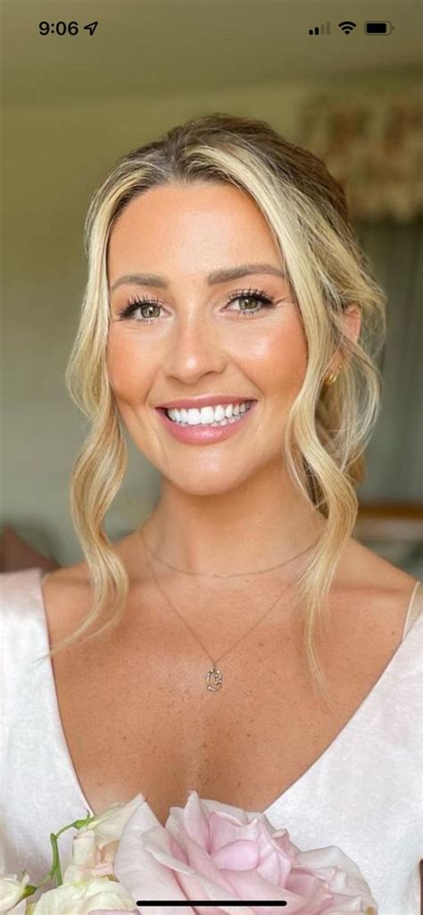 Pin By Sydney Nelson On Wedding Wedding Makeup Blonde Bridesmaid Hair Makeup Bridal Hair And