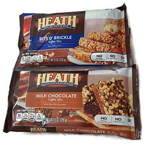 Variety Pack - Heath English Toffee Bits - Bits OBrickle 8 oz, Milk Chocolate Toffee Bits 8 oz ...