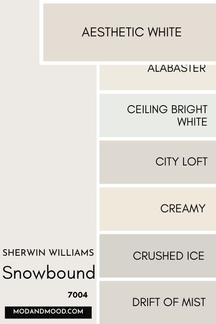 Sherwin Williams Snowbound Vs 50 Other White And Light Paint Colors