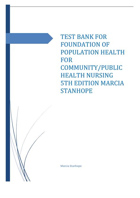 Test Bank For Foundation Of Population Health For Community Public