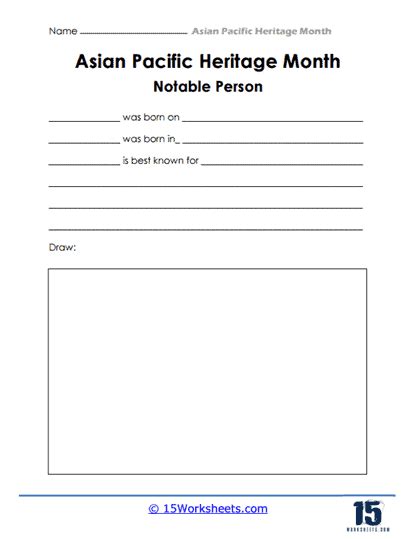 Asian Pacific Heritage Month Worksheets 15