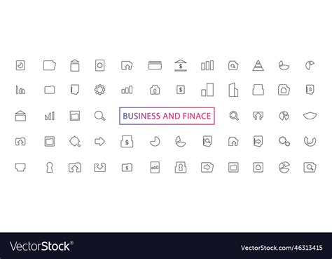 Business And Finance Line Icons Set Businessman Vector Image