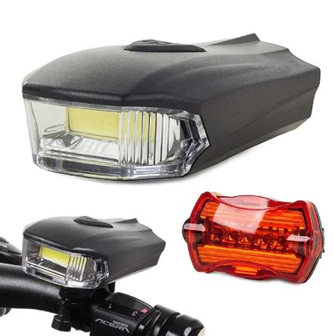 Kit Luce Fanale Faro Per Bici Anteriore Posteriore Stop Luci A Led