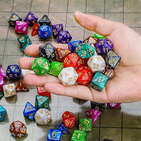 Ciaraq Polyhedral Dice Set With A Big Black Drawstring Pouch 10 Compl