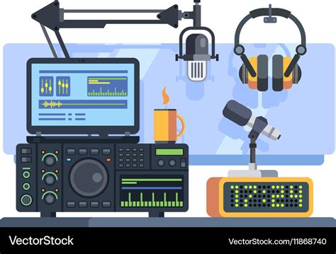 Radio station studio Royalty Free Vector Image