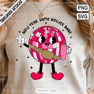 Neujahr gleich Boujee Babe Stanley Tumbler inspiriert Gürteltasche SVG Trending Pink Disco Ball