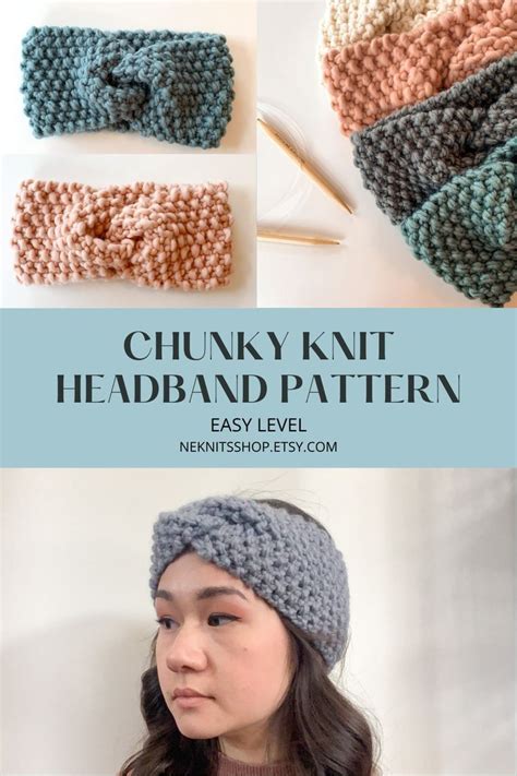 Hillside Headband Knitting Pattern/Chunky Knit Headband Pattern/Super ...