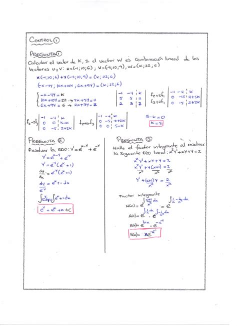 Control Secci N W A Ecuaciones Diferenciales Y Lgebra Lineal