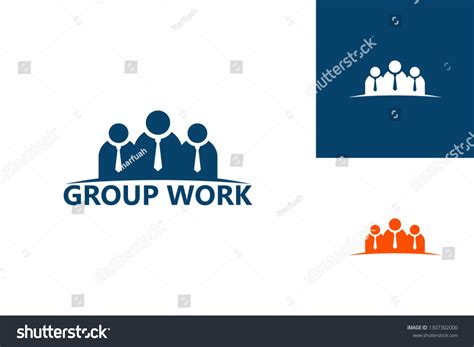 group work logo template design vector stock vector royalty