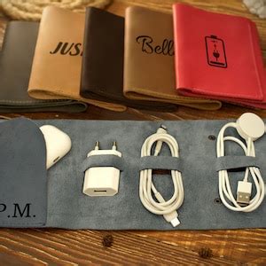 Travel Cord Organizer, Leather Charger Case, Tech Accessories ...