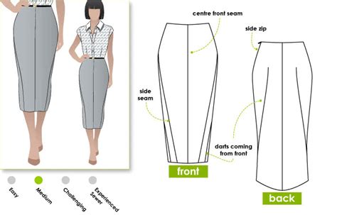 Zoe Pencil Skirt Sewing Pattern Semi Formal Patterns Style Arc