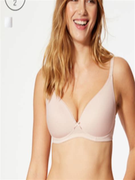 Buy Marks Spencer White Nude Coloured Solid Underwired Lightly Padded Everyday Bra Bra For