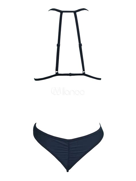 Sexy Bikini Mallot de Bain 2023 Noir Triangle Deux Pièces Spaghetti