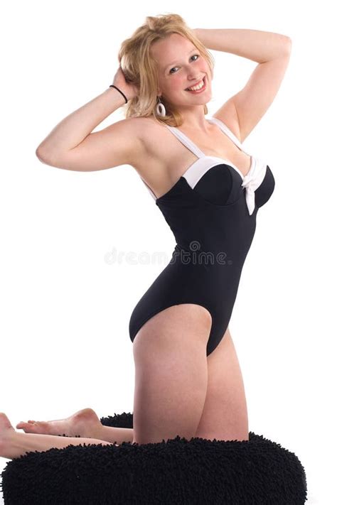 Blonde In Pin Up Pose Stock Image Image Of Natural Curvy