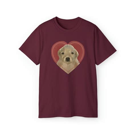 Jotchua Dog Heart Maroon Tee Shirt - Etsy