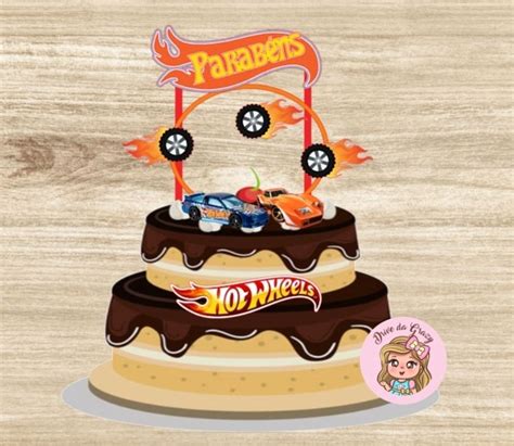 Hot Wheels Topo De Bolo Comprar Em Flor De Cactos