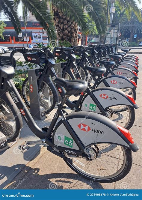 Mexico City Mexico Apr 01 2023 Public Bicycle System Expansion With