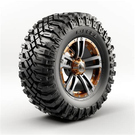 Premium Photo Realistic Off Road Tire Design On White Background