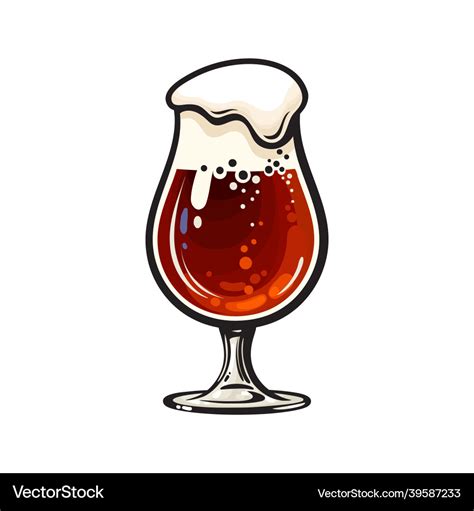 Tulip Beer Glass Hand Drawn Royalty Free Vector Image