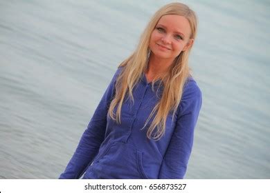 Beautiful Blonde Russian Model On Beach Stock Photo Shutterstock