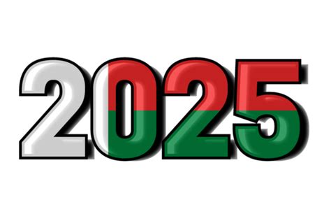 2025 Madagascar Flag Text Effect Artfont Vector, 2025, 2025 Madagascar