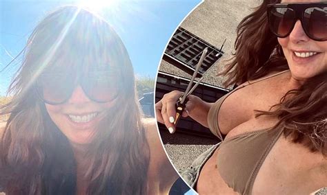 Carol Vorderman Puts On A Busty Display In Skimpy Nude Bikini Daily Mail Online