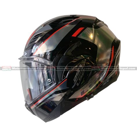 LS2 Valiant 2 Hub Gloss Black/ Titanium Modular Motorcycle Helmet ...