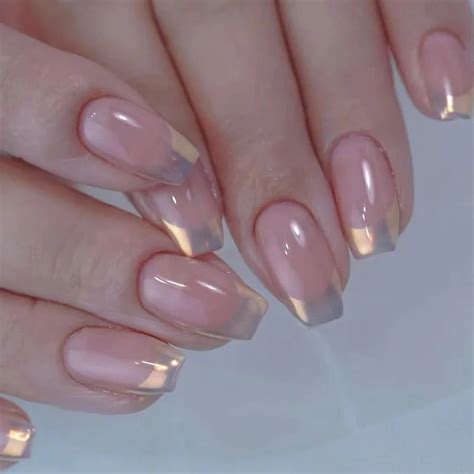 Glossy Nude French Manicure Press On Nails On Luulla