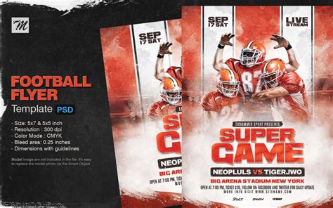 Football Super Game Flyer Template 434682 Templatemonster
