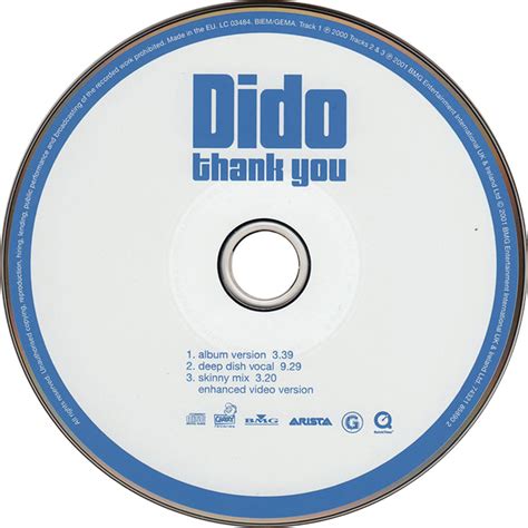 Car Tula Cd De Dido Thank You Cd Single Portada