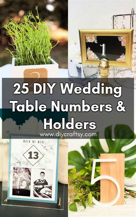 25 Best DIY Wedding Table Numbers and Holders - DIY Crafts