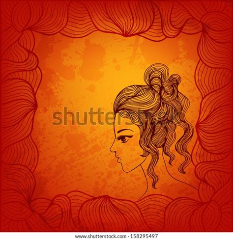 Hand Drawn Curly Girl Vector Illustration Stock Vector Royalty Free 158295497 Shutterstock