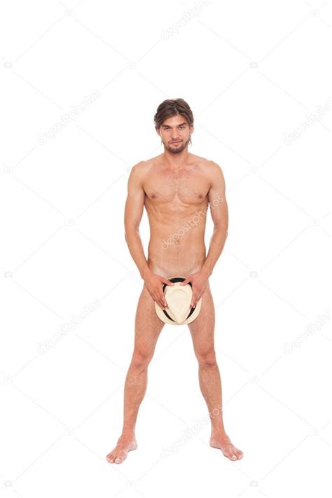 Naked Man Covering Genitals By Hat Stock Photo By Mast3r 47293391