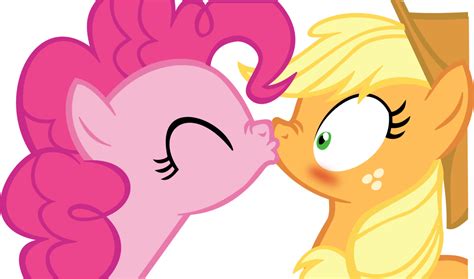 Applejack X Pinkie Pie Kissing Vector By Fluttair Pinkie Pie My