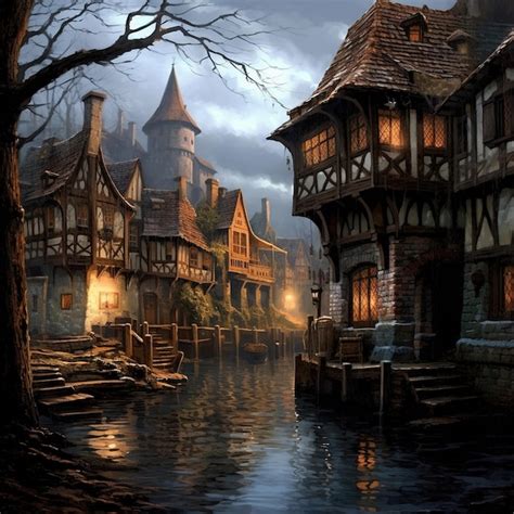 Premium Photo | Gothic Architecture of Medieval Fantasy Village