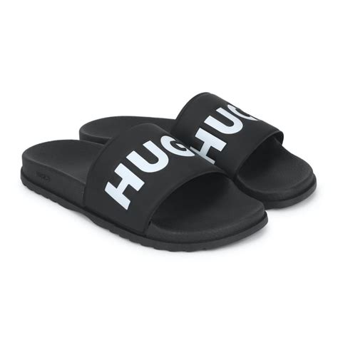 Buy Hugo Men Black Hugo Branding Sliders Online 734575 The Collective
