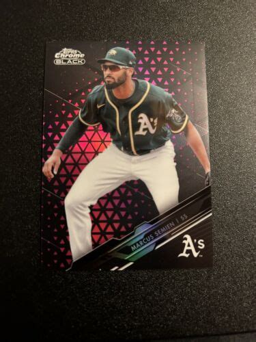 2020 Topps Chrome Black Marcus Semien Pink Refractor 3 10 Athletics