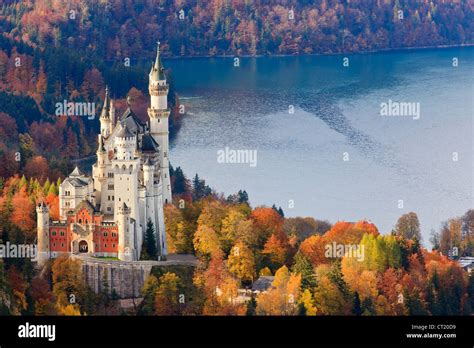 Neuschwanstein Castle in Autumn colours, Allgau, Bavaria, Germany Stock ...