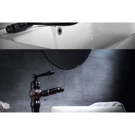 Luxury New Basin Faucets Pull Out Black Bathroom Sink Crane Copper Sink WC Mixer Faucet Hot And