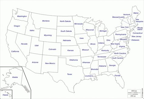 Map Of Us States With Names Usa Map Of States Blank Elegant Usa Map ...