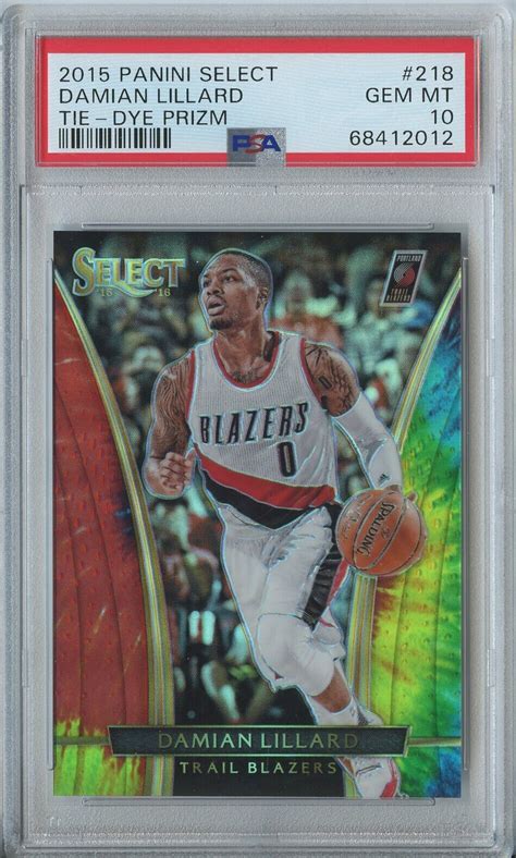 Damian Lillard 2015 Select 218 Courtside Tie Dye 25 PSA 10 Price