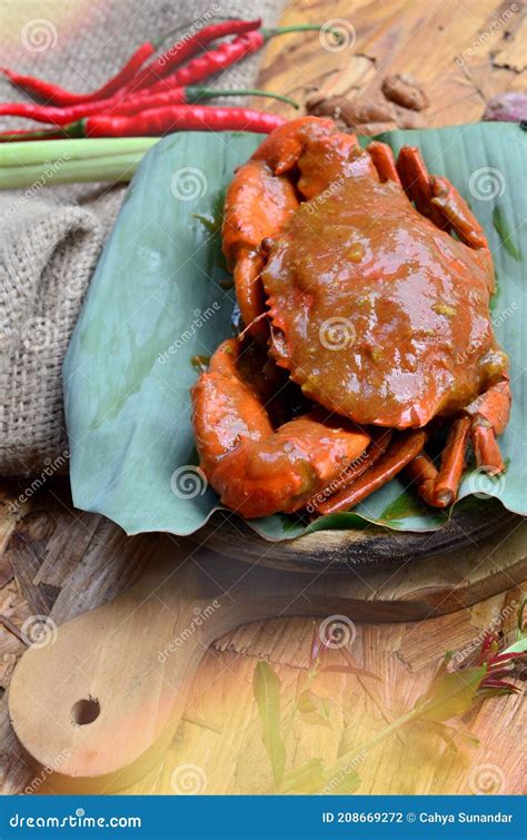 Kepiting Saus Padang Or Crab Padang Sauce Traditional Food From