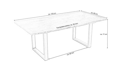 Esstisch Baumkantentisch X Cm Massive Akazie Agra