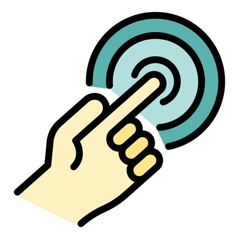 finger touch point icon color outline vector  vector art